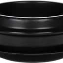 XICHENGSHIDAI Dolsot Bibimbap Earthenware Stone Bowl, Korean Cooking Soup Ceramic Pot, Donabe Pot for Ttukbaegi and Korean Stew with Tray 1500ml / 57.2oz