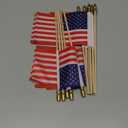 12 Pack Small American Flags/Mini American Flag for Outdoor US 4x6 Inch American Hand Held Stick Flag with Safety Spear Top, Patriotic 4th of July Decorations Veteran's Day Decorations