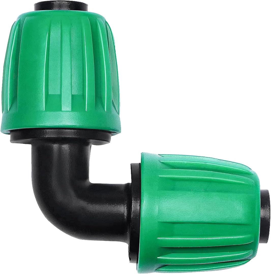 12 Pack 1/2 Inch Drip Irrigation Elbow (1/2" ID x 0.65" OD), Drip Line Irrigation Locked Barbed 90 Degree Elbow for 1/2'' Irrigation Tubing Anti Leak Irrigation System Elbow Fittings