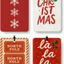 Red Christmas Berry Car Air Freshener 4 Pcs, Retro Winter Snowflake Christmas Hanging Air Freshener for Cars Closet Drawer Books, Xmas Car Accessories Mirror Decor for Women