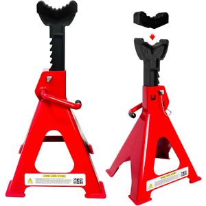 Jack Stands 6 Ton (13,200 LBs), 15.6"-23.4" Adjustable with Double Pin Locking,Heavy Duty Jack Stands with Extra Rubber Pads,Jack Stands for Trucks,Car Lifts for Home Garage,Lifting SUV,1 Pair Red