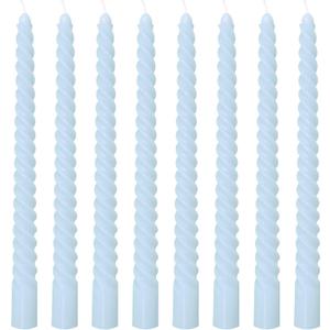 8 Pack 10 Inch Baby-Blue Spiral Taper Candle Set, 7/8 Inch Unscented Driples Candlesticks for Home Decoration, 6-7 Hours Burn