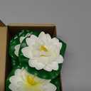 12pcs Floating Foam Lotus Flowers with Lily Pads, Artificial Pond Plants Ornaments for Pool Aquarium Water Decoration, White