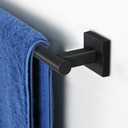 Matte Black Towel Bar, 26 Inches Stainless Steel Towel Rod-Square Base, Wall Mounted Towel Rack for Bathroom