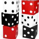 Tinoaly 6pcs Large Dice Favor Boxes, 11x11x11 Inch Casino Theme Party Decorations Dice Boxes for Centerpieces Table Top Decor for Casino Game Night Las Vegas Birthday Party Decorations (3 Colors)