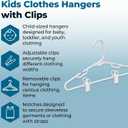 Honey-Can-Do Kids Clothes Hanger, Baby Clothes Hangers with Clips, Removable Clips are Designed to Keep Bottoms and Tops Perfectly Paired, Making it Easier to Organize and Store Outfits, 18 Pack