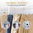 HOUSE DAY 12 Pack 14 inch Clear Plastic Skirt Hangers with Adjustable Clips, Pants Hangers 360-Rotating Swivel Hook, Clip Hangers for Pants, Trousers, Skirts, Jeans, Bulk Plastic Hangers