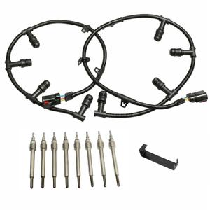 6.0 Powerstroke Glow Plug Connector Wire Harness with 8 Glow Plugs Removal Tool Compatible with 2004-2010 Ford 6.0L Diesel F250 F350 F450 F550 Super Duty #4C2Z-12A690-BA 5C3Z-12A690-A
