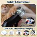 2-in-1 Dog & Cat Nail Clipper with Grinder - Dual Highlight LED Reduce Over-Trimming, Long Battery Cordless USB-C Rechargeable, Safety Lock & Catcher Cap, Quiet Home Grooming for Small Large Pets