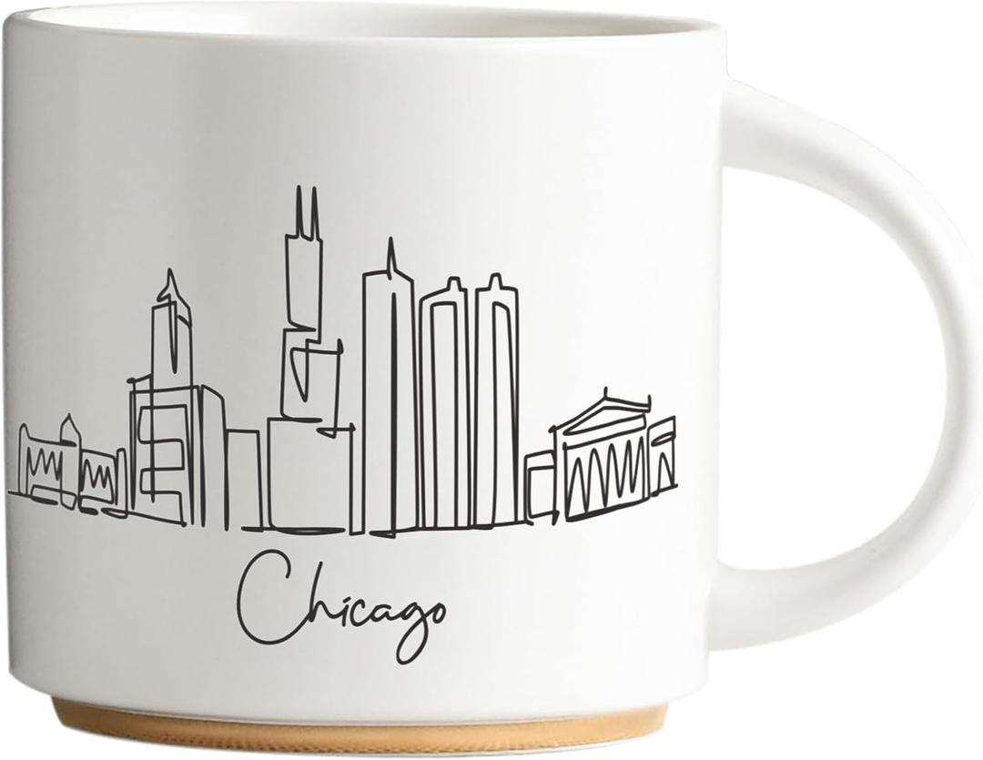 COLLECTIVE HOME - Skyline Ceramic Mug, Coffee Cup, Landscape Cups, 15 oz Tea Mugs, Elegant Personalized Mug with Gift Box, Luxurious Cups for Office and Home (Chicago) COLLECTIVE HOME - Skyline Ceramic Mug, Coffee Cup, Landscape Cups, 15 oz Tea Mugs, Elegant Personalized Mug with Gift Box, Luxurious Cups for Office and Home (Chicago)
