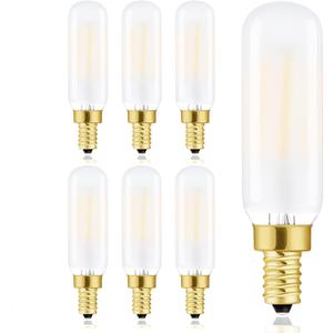 Frosted T6 LED Bulbs, 4W E12 Edison Light Bulbs Soft White 3000K,400lm, 40W Candelabra Incandescent Bulbs Equivalent Vintage LED Filament Edison Candle Bulb with Decorative, 6Pack.