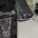 Tiamon Western Costume Accessories for Women Cowgirl Tassels Fringe Vest Cowboy Hat Rhinestone Earrings Glasses Paisley (Black)