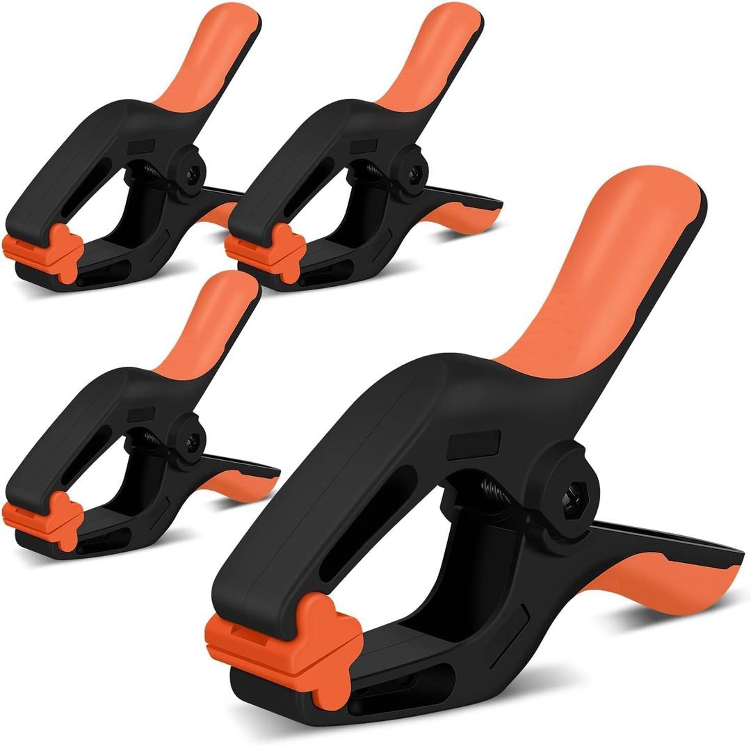 HORUSDY 4-Pack Spring Clamps Heavy Duty, 7-inch Large Plastic Clamps for Crafts with 3.7 Inch Jaw Opening for DIY, Gluing, Clamping and Securing