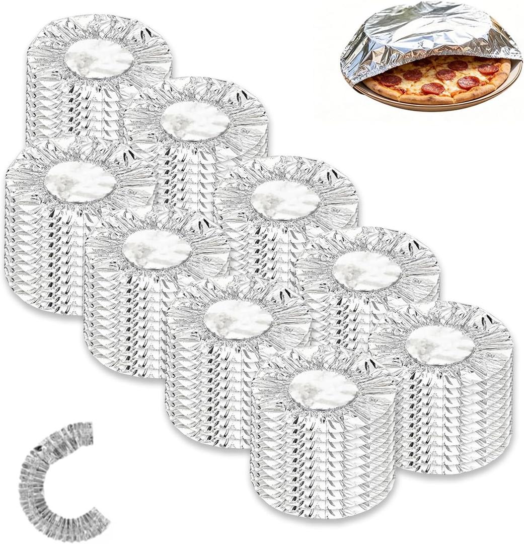 90PC Reusable Aluminum Foil Food Covers, Elastic Stretch Food Covers for Bowls, Plates, Dishes. Keep Food Warm & Fresh, Dust-Proof, Reusable Kitchen Lids for Home, Party, Picnic, Restaurant (22CM)