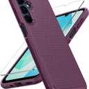 FNTCASE for Galaxy A17/A16 5G Phone Case - Samsung A17 Military Grade Drop Protection, 14ft Drop Tested, Screen Protector Included, Anti-Slip Textured, TPU+PC Dual Layer Shockproof Cover (Burgundy)
