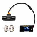Motorcycle Water Temp Gauge Fahrenheit Display 32~248F Over-Temperature Alert, Universal Digital Temperature Meter with Temp Sensor Adapter for Most Car Marine Motorcycle Digital Meter(Blue,18mm)