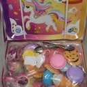 Auney Tea Party Set Toys for Girls, Tin Unicorn Tea Set Pretend Play Girls Toys Gifts for Age 3-6, Kids Toys Gifts for Toddlers Including Carrying Case (New Unicorn)