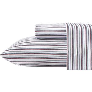 Nautica - Twin/Twin XL Sheet Set, Deep Pocket Fitted Sheet and Pillowcase Set, Double Layer Elastic, Ideal Dorm Essentials (Avery Stripe Navy, Twin/Twin XL)
