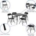 Flash Furniture Madison 5-Piece Folding Card Table and Chairs Set, Portable Event Table and Chairs Set, Black