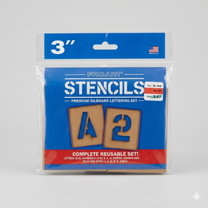 Pro Art Oil Board Stencil Set 3" for Painting on Wood, Canvas, Paper, Fabric, Wall and Tile, Reusable DIY Art and Craft Stencils for Painting