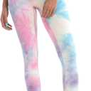 Women's Leggings Seamless Tie-Dyed Yoga Pants High Waist Tummy Control Workout Tights (Large, Multicolor)