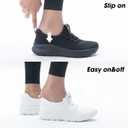ZOVE Wide Toe Box Shoes Women Extra Wide Width Sneakers Ultra Light Road Running Shoes Non-Slip Tennis Sneakers Breathable Walking Athletic (Black)