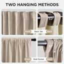 Joydeco Light Beige 100% Blackout Curtains 96 Inch 2 Panels, Luxury Thermal Light Beige Velvet Curtains for Bedroom Living Room, Soundproof Blackout Window Drapes, Rod Pocket & Back Tab (52W x 96L)