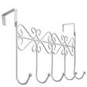 Youdepot Over The Door Hook, Over Door Towel Rack, Over Door Coat Rack, Door Hanger Hook，Clothes, Belt, Hat, Behind Back of Bathroom, Towel Hanger 5 Hooks, White.