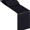 12 Pack Satin Table Runner 12 x 108 Inch Long Satin Table Runner for for Christmas, Birthday Parties, Banquets, Graduations, Engagements (Black)