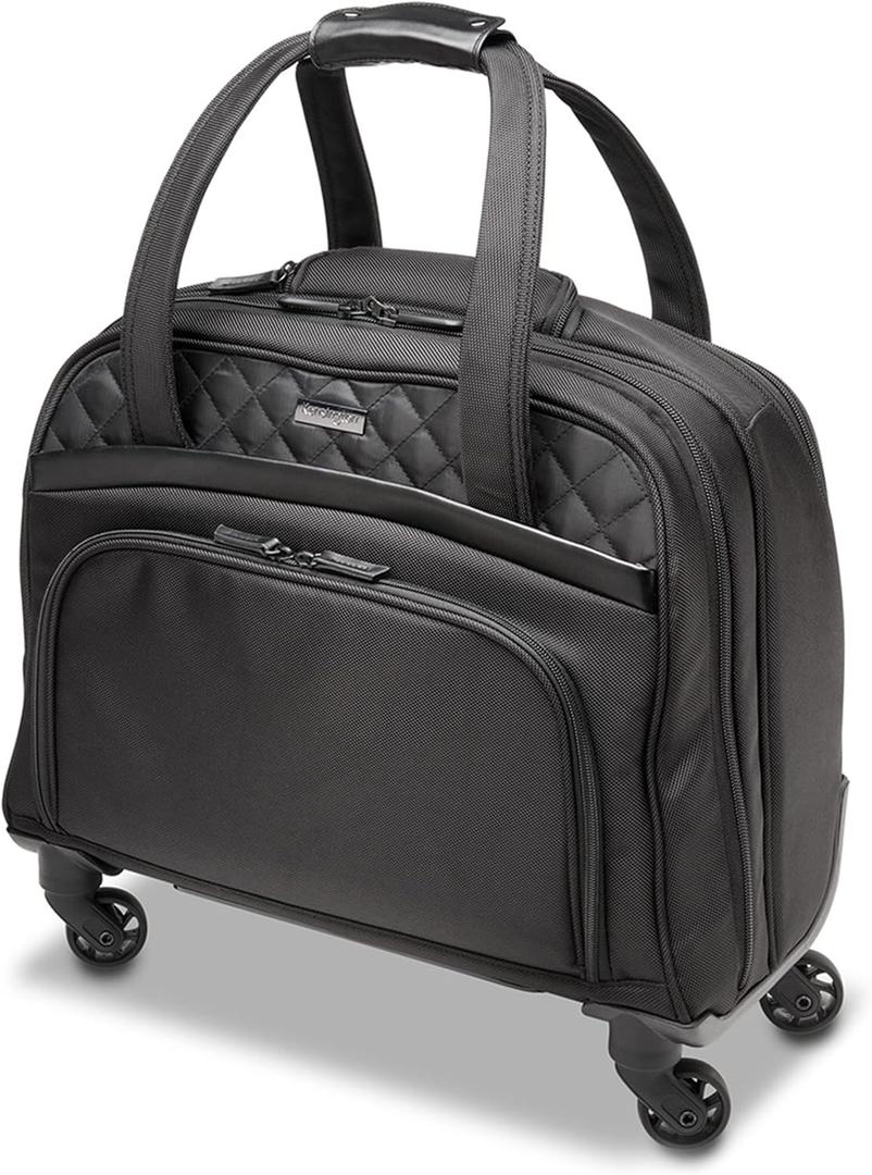 Kensington Contour 2.0 Laptop Rolling Bag, Briefcase, Laptop Spinner, Laptop Roller Bag wheeled,15.6, Water Resistant, Black (K60380WW)