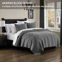 Dark Grey 100% Cotton Quilt King Size Bedding Sets with 2 Pillow Shams, Textured Lightweight Soft Bedspread Shabby Chic Coverlet, Quilted Comforter Bed Cover for All Season, 3 Pieces, King(106"x96"）