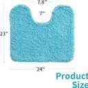 Disolla Toilet Rug U Shaped 23x24 Machine Washable Non Slip Toilet Floor Mat Soft Plush Contour Rug for Bathroom Floor, Sky Blue