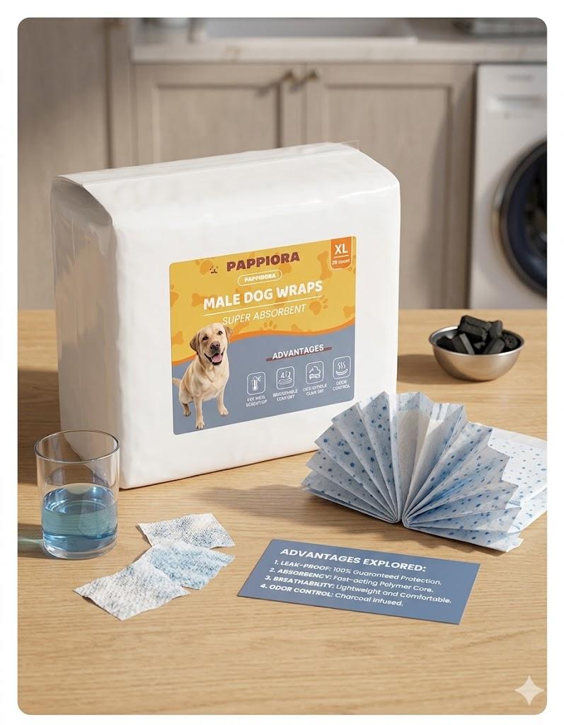 Dog Wraps, Size XLarge, 10Count | Ultra-Absorbent with Leak-Proof Protection