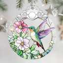 Stained Glass Ornament, Christmas Ornament, Hanging Ornaments for Home Decor & Christmas Tree Ornaments Exquisite Holiday Decor, Perfect Hummingbird Gifts, Xmas Gifts & Holiday Present - Hummingbird