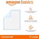 Amazon Basics Leak-Proof Dog and Puppy Potty Training Pee Pads with Quick-Dry 5-Layer Design, X-Large Size 28 x 34 Inch, Blue & White, 40-Pack