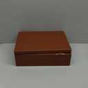 XL Brown Wooden Box Storage with Hinged Lid | 15.8x11.8x5.5in (+-0.5) | Keepsake Decorative Gift Box for Tool Dog Toy Kitchen Storage | Acacia-Like Wood Chest Trunk (XL | No Handles)