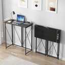 39.37" Folding Standing Desk, Small Laptop Stand Up Desk for Sitting or Standing, No Assembly Needed, Portable, Tall Foldable Desk for Home, Office, Small Spaces (Black)