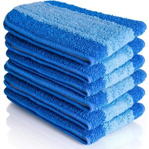 VanDuck Microfiber Cleaning Pads Compatible with Bona Mop (6 Pack) - Microfiber Mop Pads for Hardwood Floor for 18 Inch (Blue)