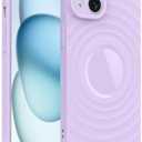GUNPRIO Case for iPhone 14 Plus, Thin Slim Stylish Ripple Pattern Design, iPhone 14 Plus Protective Cover 6.7 inch, Purple