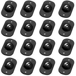 TRVL FIELDER Self Adhesive Caster Wheels, Appliance Rollers Appliance Slider for Kitchen, 360 Swivel Small Casters - Solve Coffee Maker Air Fryer Small Appliances Countertop Sliding (Black - 16 Pcs) (1 Steel Ball Style)