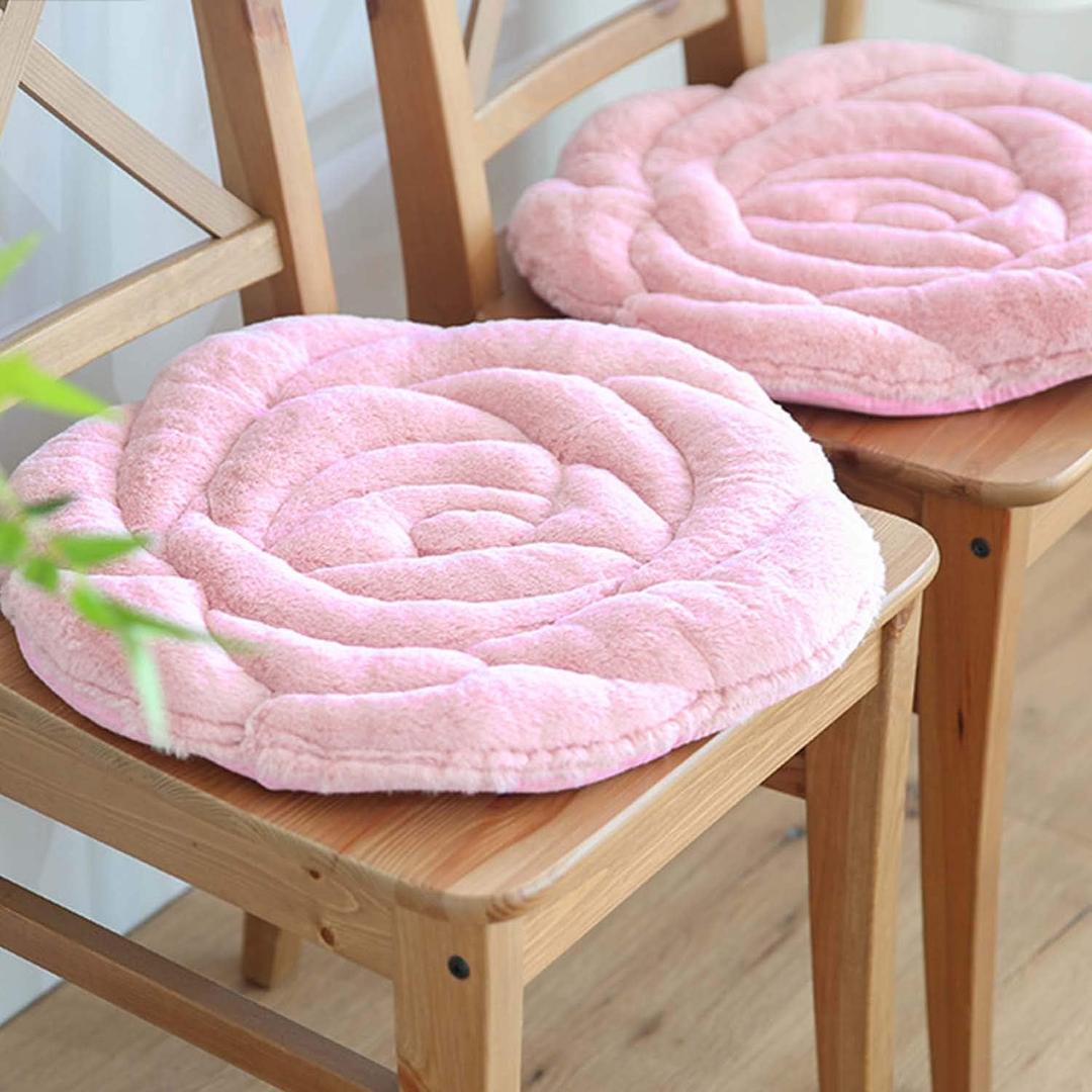 IPENNY Soft Cozy Seat Cushion Plush Rose Seat Pad Seat Pillow Relieves Back Coccyx Sciatica and Tailbone Pain Relief Chair Cushions Chair Pads for Home Office Sofa (Pink)