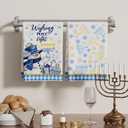 XCHI Hanukkah Snowman Chanukah Menorah Snowflakes Kitchen Towels Dish Towels 18x26 Inch Home Kitchen Decorations Hand Towels Set of 2 Drying Dishcloth
