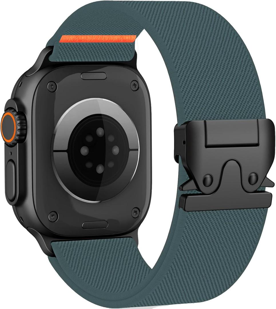 Elastic Sport Band for Apple Watch Ultra 3/2/1 Bands 49mm 46mm 45mm 44mm 42mm 41mm 40mm 38mm Men Women, Adjustable Parachute Buckle Nylon Fabric Wristband for iWatch Series 11 10 SE 9 8 7 6 5 4 3