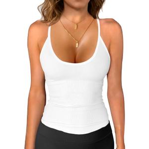 iGENJUN Tank Tops for Women 2025 Built in Shelf Bra Spaghetti Strap Summer Camisole U Neck Slim Fit Ribbed Sleeveless (Small) iGENJUN Tank Tops for Women 2025 Built in Shelf Bra Spaghetti Strap Summer Camisole U Neck Slim Fit Ribbed Sleeveless (Small)