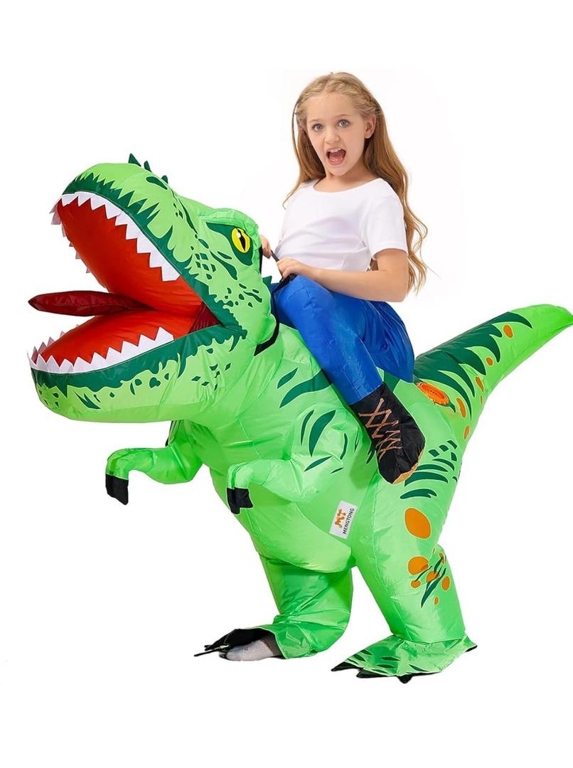 MT MENGTONG Inflatable Dinosaur Costume Kids Riding T Rex Blow up Halloween Costume Funny Party for Boys/Girls S