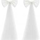 Zeyune 2 Pcs White Large Bow Party Decorations 13.4 x 28.7 Inch Giant Ribbon Bow Hanging Wall Decor Wrapping DIY Craft for Birthday Valentines Day Wedding Baby Shower Room Wall Backdrop Party