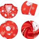 MYHALF Christmas Santa Pajama Set Women Christmas Pajamas Xmas Long Sleeve Sleepwear 2 Piece Button Down Pjs Lounge Set (Large)