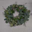 Eucalyptus Wreaths for Front Door 22", Handmade Green Leaves Wreath for Summer, Spring and All Seasons, Greenery Floral Wreath for Wall and Outside