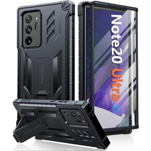 FNTCASE for Samsung Galaxy Note-20-Ultra Case: Military Grade Drop Proof Protection Phone Cover with Kickstand | Heavy Duty Shockproof Matte Textured Note20 Ultra 4G 5G Cases - 6.9 Inches Black