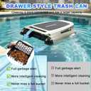 Solar Powered Robotic Pool Skimmer, Automatic Pool Surface Cleaner Robot with App Control,24/7 Continuous Cleaning, Dual Charging, Ideal for Above Ground & In-Ground Pools (Silvery